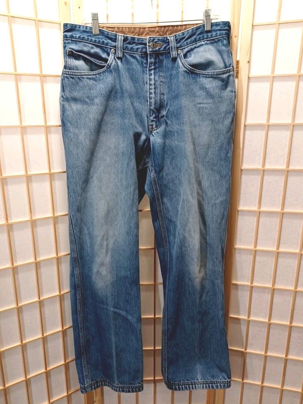 Duluth Trading Men's Jeans 100% Cotton  Straight Leg Work Wear Rustic 34×32